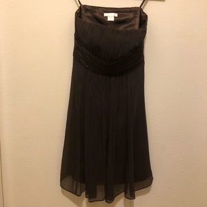 ann taylor brown strapless dress